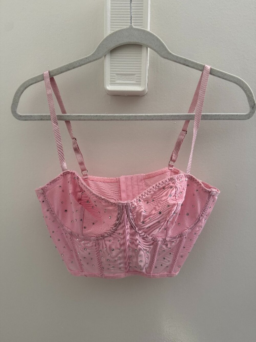 Pink Rhinestone Corset Top